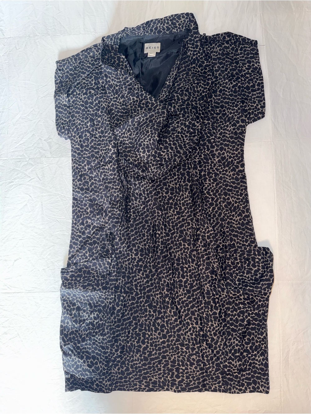 Reiss Animal Print Dress With Pockets